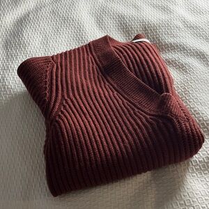 Babaton Roger V Neck Merino Wool Sweater